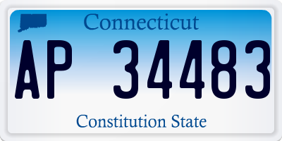 CT license plate AP34483