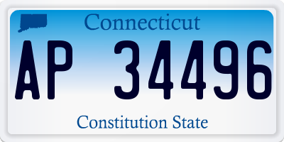 CT license plate AP34496