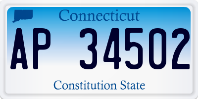 CT license plate AP34502