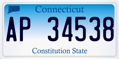 CT license plate AP34538