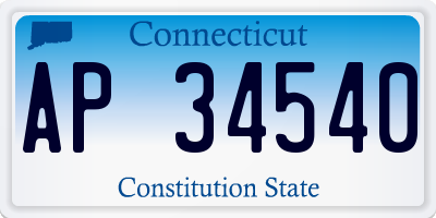 CT license plate AP34540