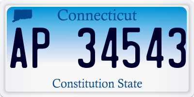 CT license plate AP34543