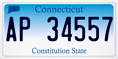 CT license plate AP34557