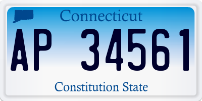 CT license plate AP34561