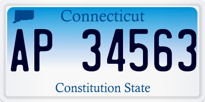 CT license plate AP34563
