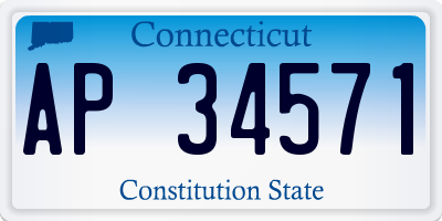 CT license plate AP34571