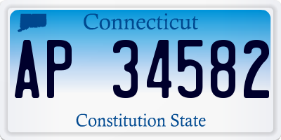 CT license plate AP34582