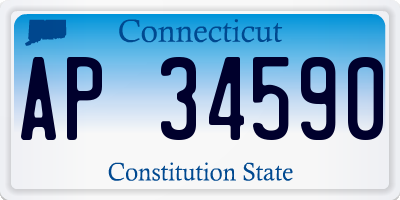 CT license plate AP34590