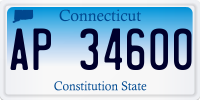 CT license plate AP34600
