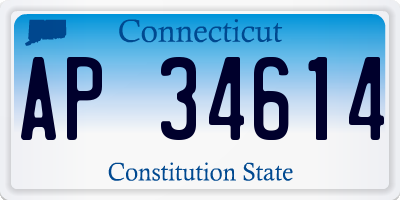 CT license plate AP34614