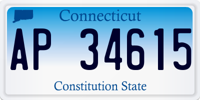 CT license plate AP34615