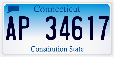 CT license plate AP34617