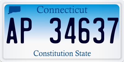 CT license plate AP34637