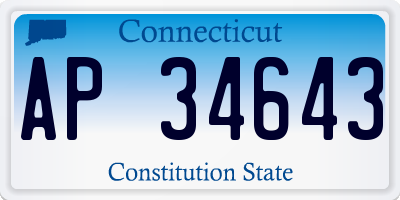 CT license plate AP34643