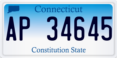 CT license plate AP34645