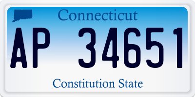 CT license plate AP34651