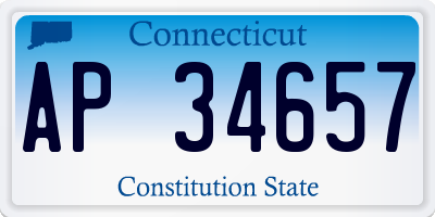 CT license plate AP34657