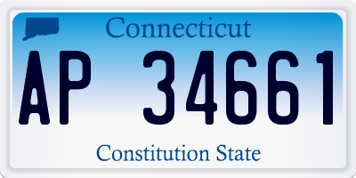 CT license plate AP34661