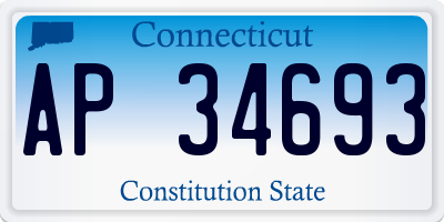 CT license plate AP34693