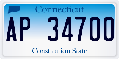 CT license plate AP34700