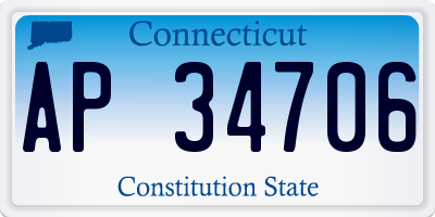 CT license plate AP34706