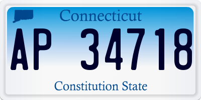 CT license plate AP34718
