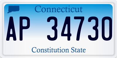 CT license plate AP34730