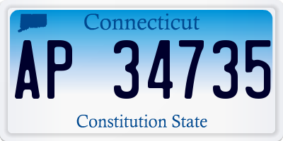 CT license plate AP34735