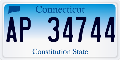 CT license plate AP34744
