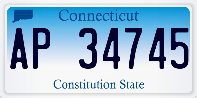 CT license plate AP34745