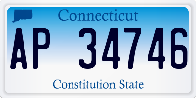 CT license plate AP34746