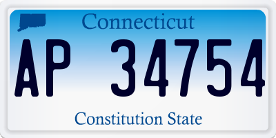 CT license plate AP34754