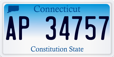 CT license plate AP34757