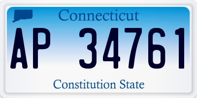 CT license plate AP34761