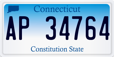 CT license plate AP34764