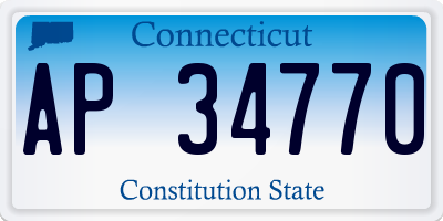 CT license plate AP34770