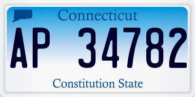 CT license plate AP34782