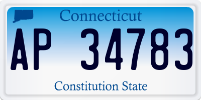 CT license plate AP34783