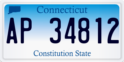 CT license plate AP34812