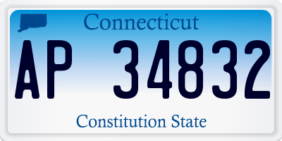 CT license plate AP34832