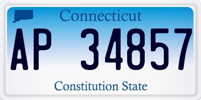 CT license plate AP34857