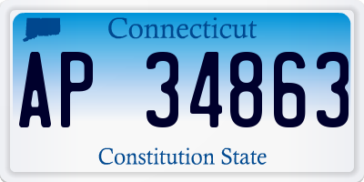 CT license plate AP34863