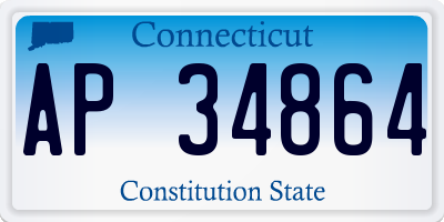 CT license plate AP34864