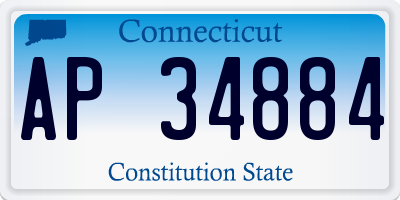 CT license plate AP34884