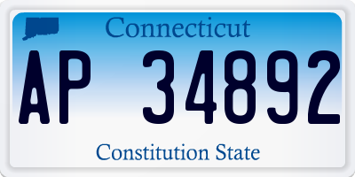 CT license plate AP34892