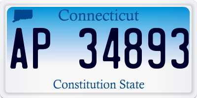 CT license plate AP34893