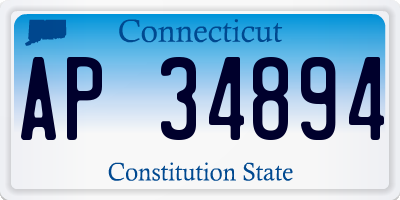 CT license plate AP34894
