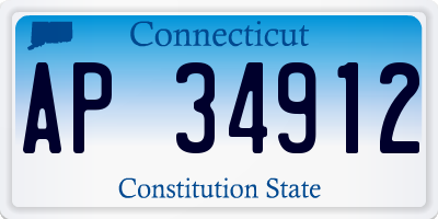 CT license plate AP34912