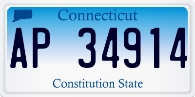 CT license plate AP34914