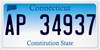CT license plate AP34937